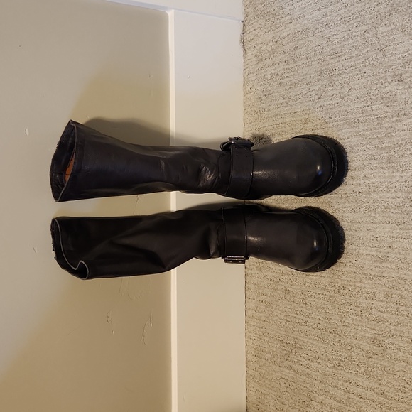 Frye Gray Leather Moto Boot 7.5 Women NWOT - Picture 1 of 5